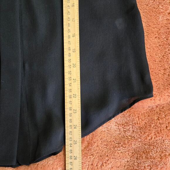 C Major Womens Black Silk Blouse Size 4 Sheer Corpcore Whimsigoth Fairy Grunge - Picture 10 of 10